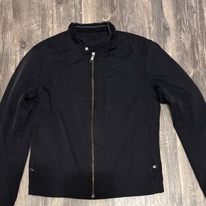 Banana Republic Men's Black Bomber-Style Zip Jacket